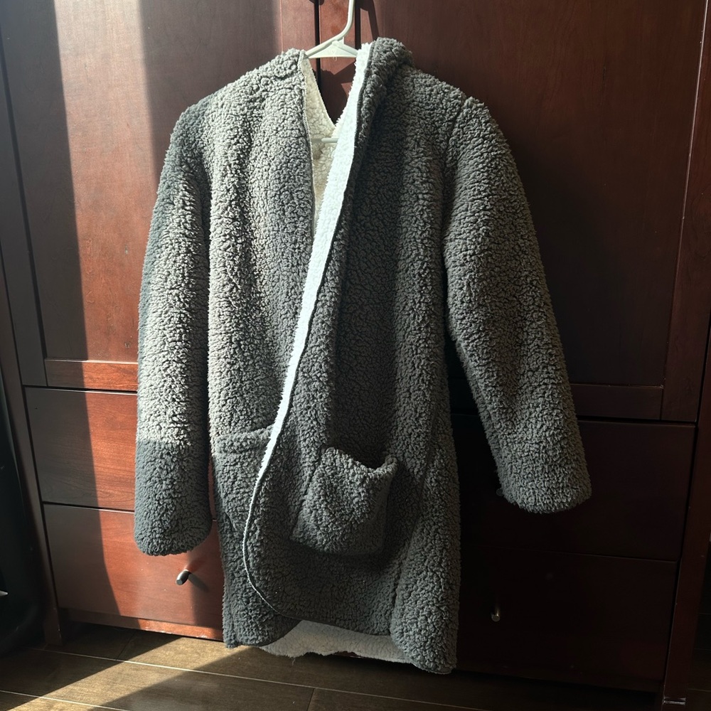 Reversible Hooded Sherpa Jacket